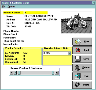 Vendor & Customer Setup